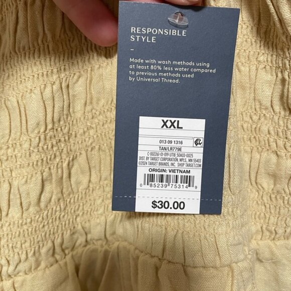 NWT Universal Thread Cream Linen Jumpsuit - Picture 3 of 6